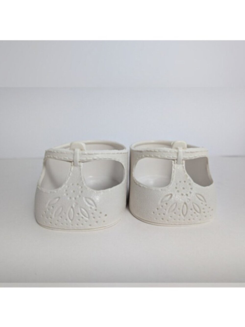 1980s Cabbage Patch Kids White T-Strap Mary Jane Shoes &  Socks w/Yellow Lace
